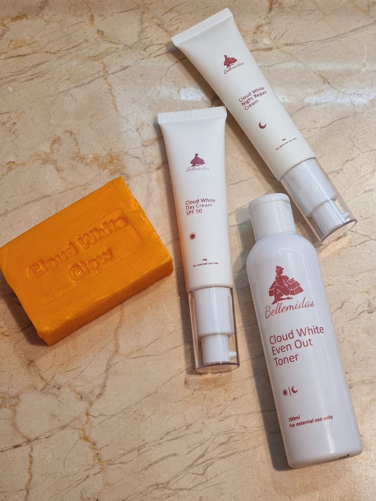 BELLEMIDAS CLOUD WHITE GLOW FACIAL SET - BRIGHTENING, ACNE PRONE SKIN AND ANTI-AGING