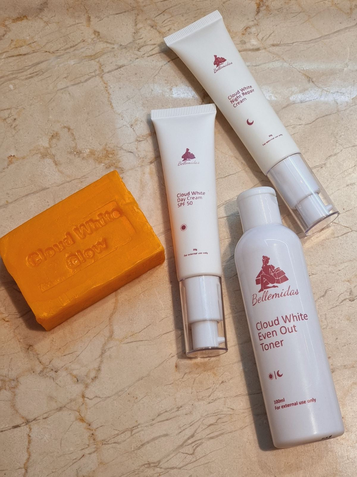 BELLEMIDAS CLOUD WHITE GLOW FACIAL SET - BRIGHTENING, ACNE PRONE SKIN AND ANTI-AGING