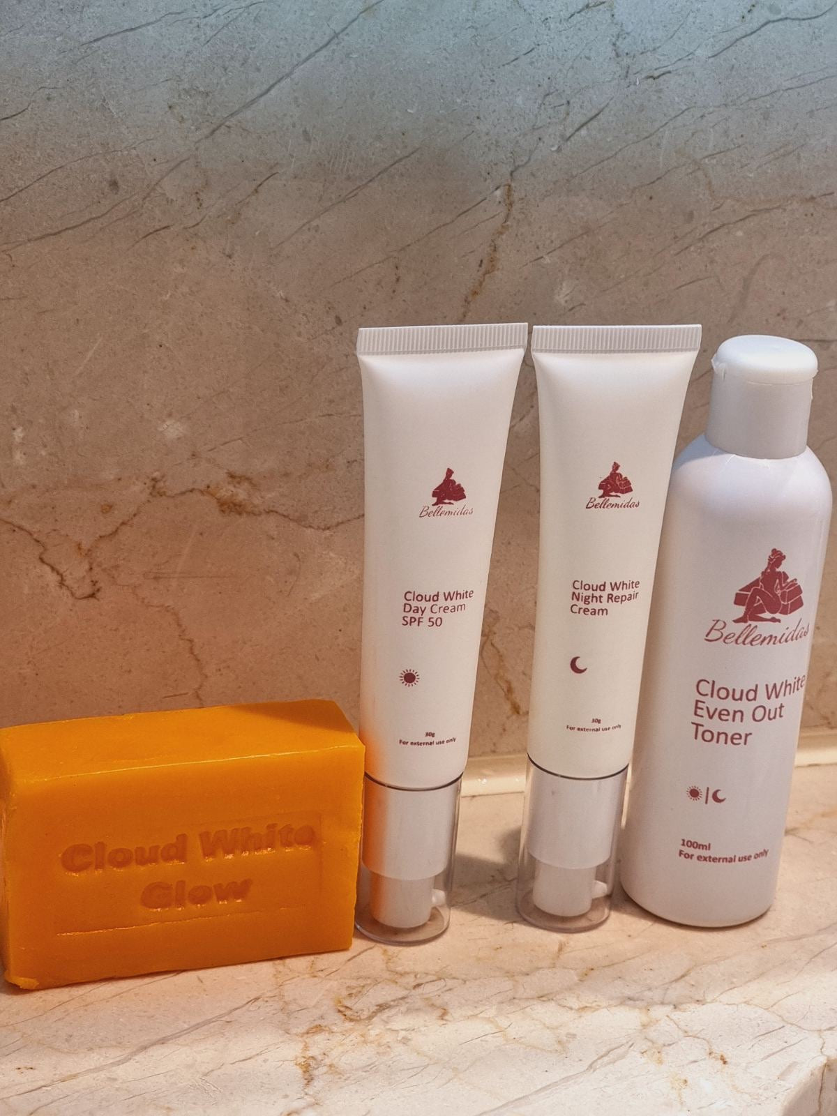 BELLEMIDAS CLOUD WHITE GLOW FACIAL SET - BRIGHTENING, ACNE PRONE SKIN AND ANTI-AGING
