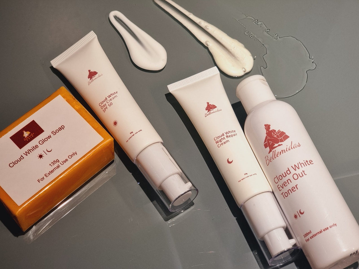 BELLEMIDAS CLOUD WHITE GLOW FACIAL SET - BRIGHTENING, ACNE PRONE SKIN AND ANTI-AGING