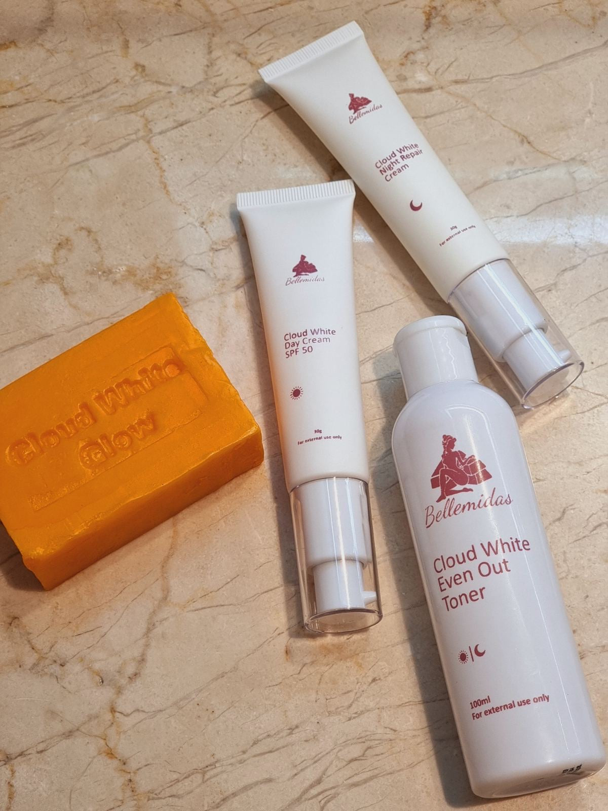 BELLEMIDAS CLOUD WHITE GLOW FACIAL SET - BRIGHTENING, ACNE PRONE SKIN AND ANTI-AGING