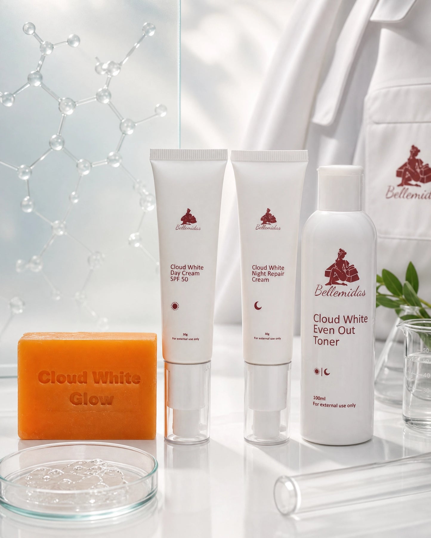 Bellemidas Cloud White Glow Set – Fade Dark Spots. Reveal Radiant Skin                                                               ✔ Targets post-acne marks  
✔ Brightens uneven skin tone  
✔ Day & Night complete routine ⭐⭐⭐⭐⭐ 10,000+ Verified Customers