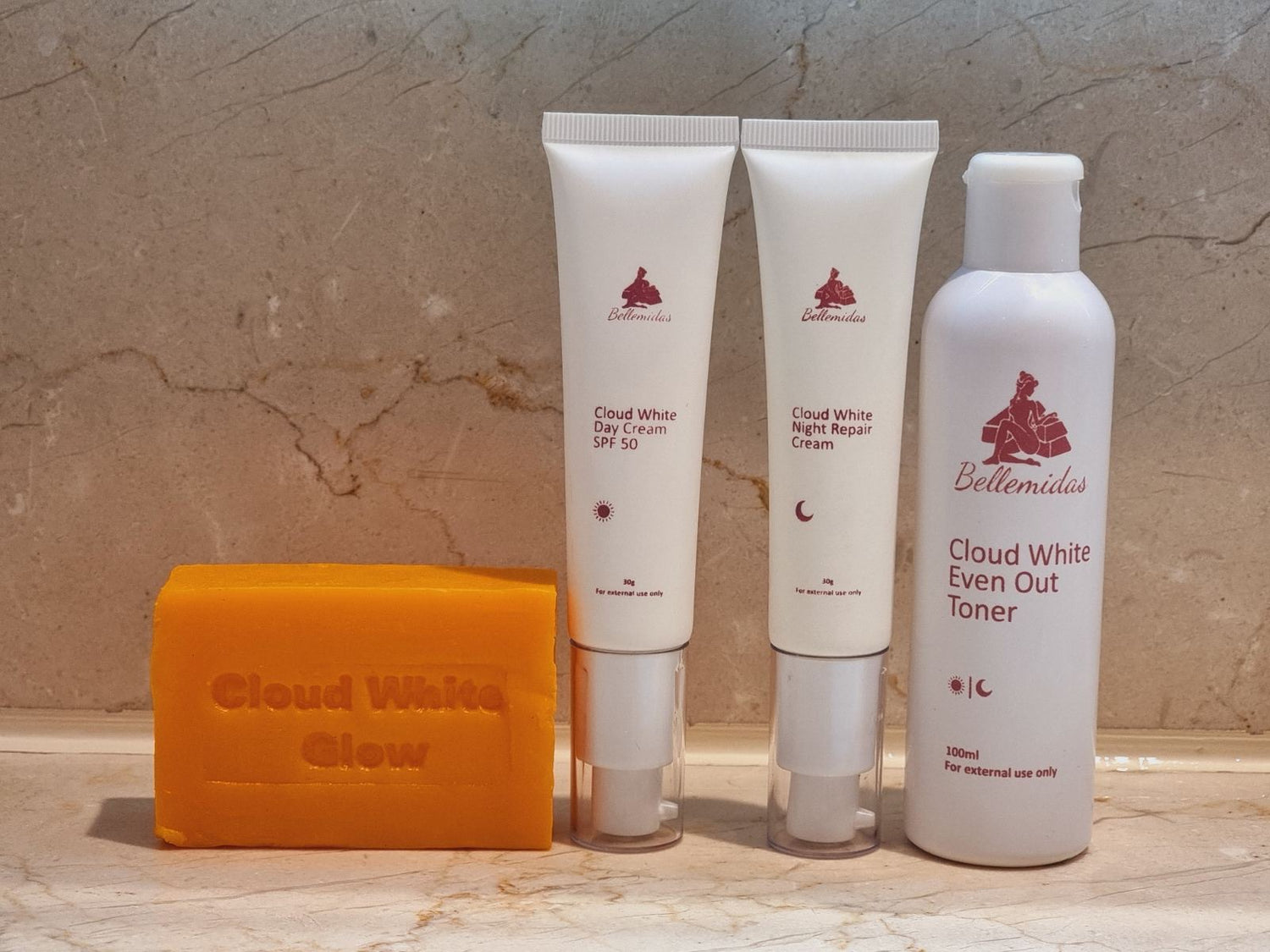 BELLEMIDAS CLOUD WHITE GLOW FACIAL SET - BRIGHTENING, ACNE PRONE SKIN AND ANTI-AGING