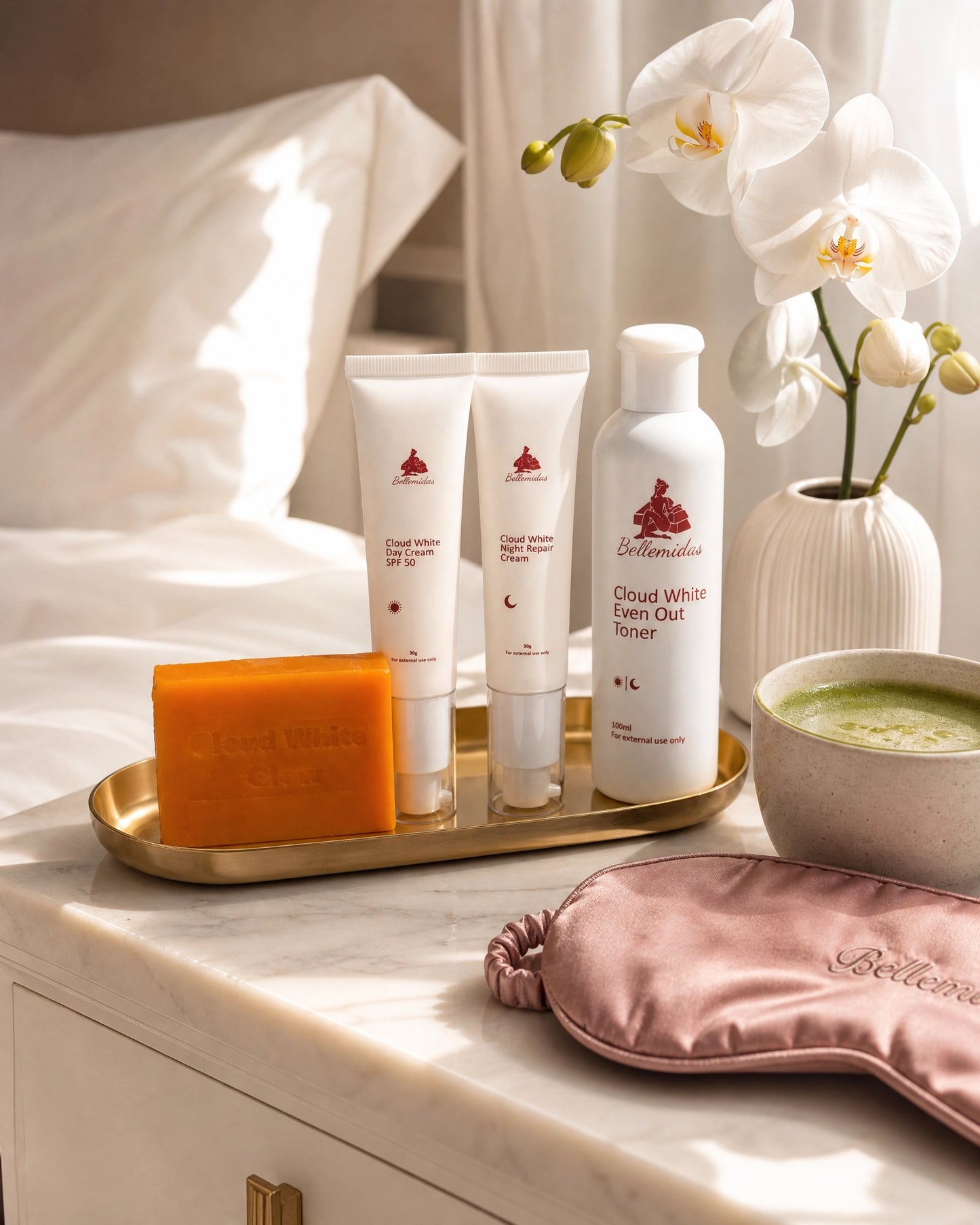 Bellemidas Cloud White Glow Set – Fade Dark Spots. Reveal Radiant Skin                                                               ✔ Targets post-acne marks  
✔ Brightens uneven skin tone  
✔ Day & Night complete routine ⭐⭐⭐⭐⭐ 10,000+ Verified Customers