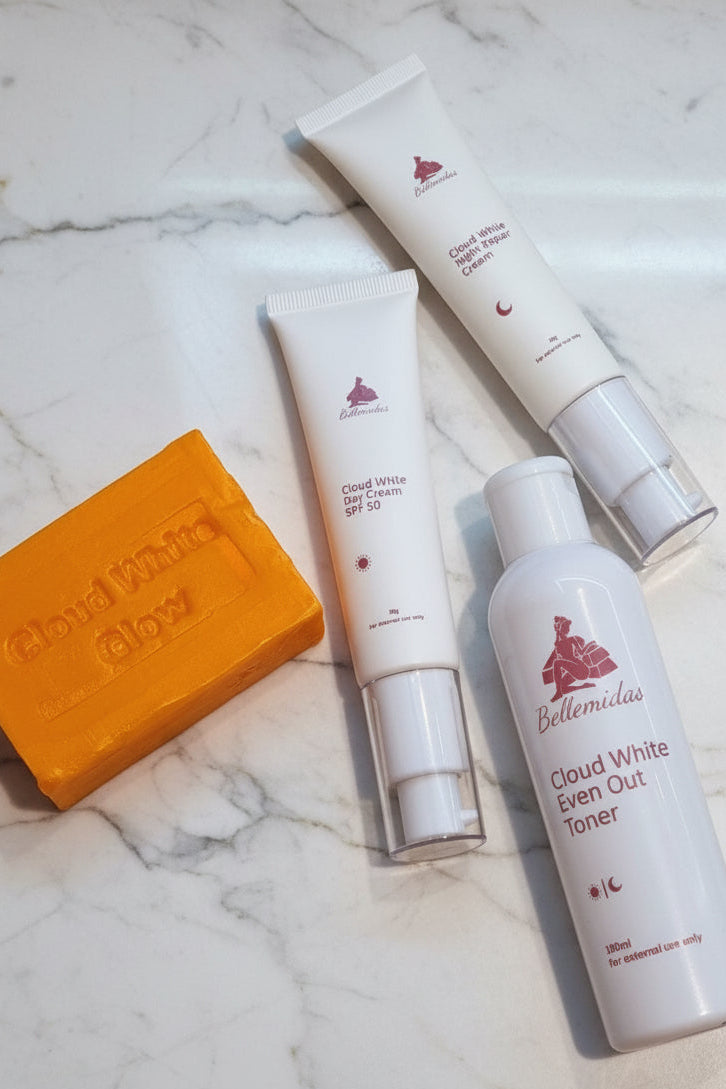 BELLEMIDAS CLOUD WHITE GLOW FACIAL SET - BRIGHTENING, ACNE PRONE SKIN AND ANTI-AGING