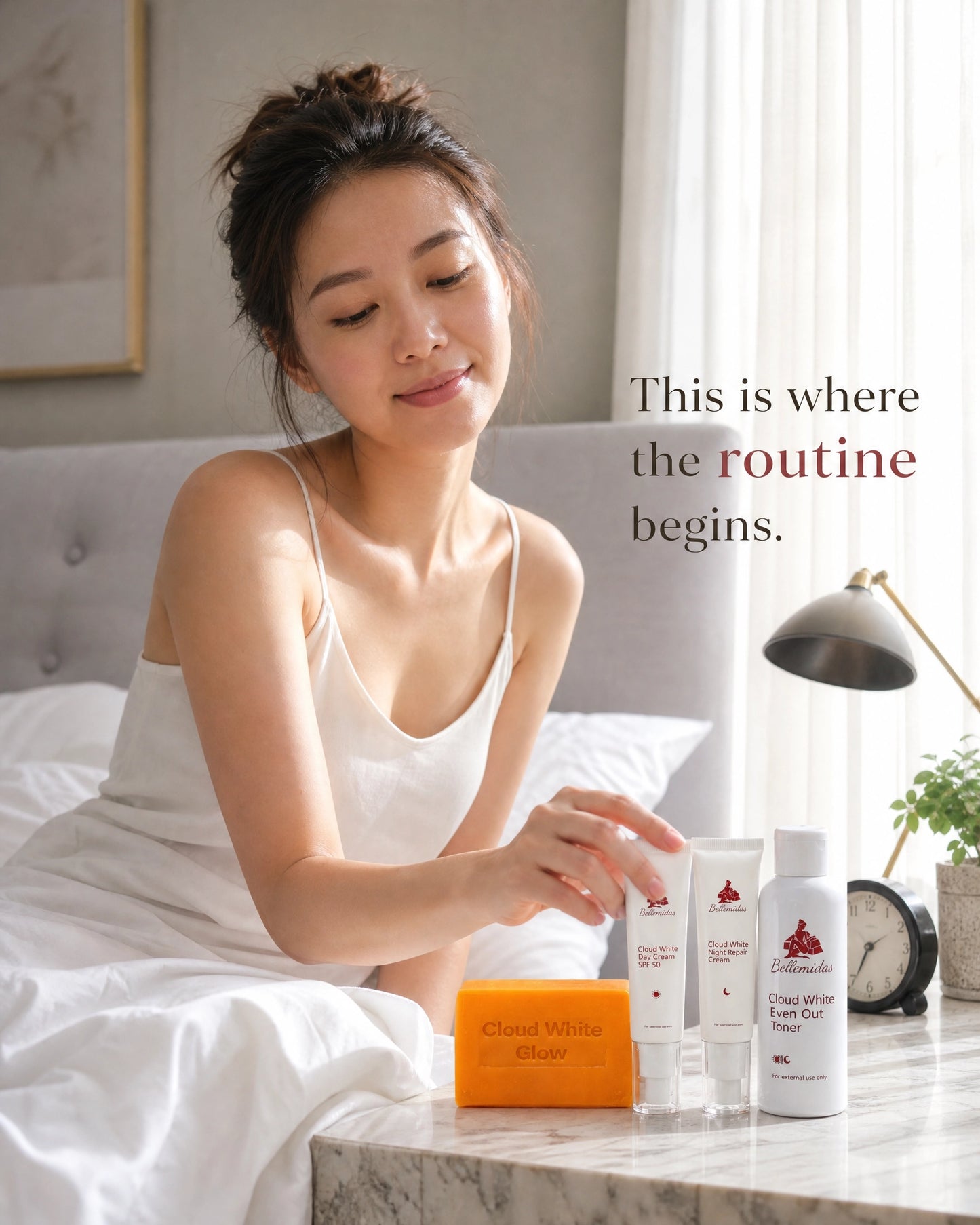 Bellemidas Cloud White Glow Set – Fade Dark Spots. Reveal Radiant Skin                                                               ✔ Targets post-acne marks  
✔ Brightens uneven skin tone  
✔ Day & Night complete routine ⭐⭐⭐⭐⭐ 10,000+ Verified Customers