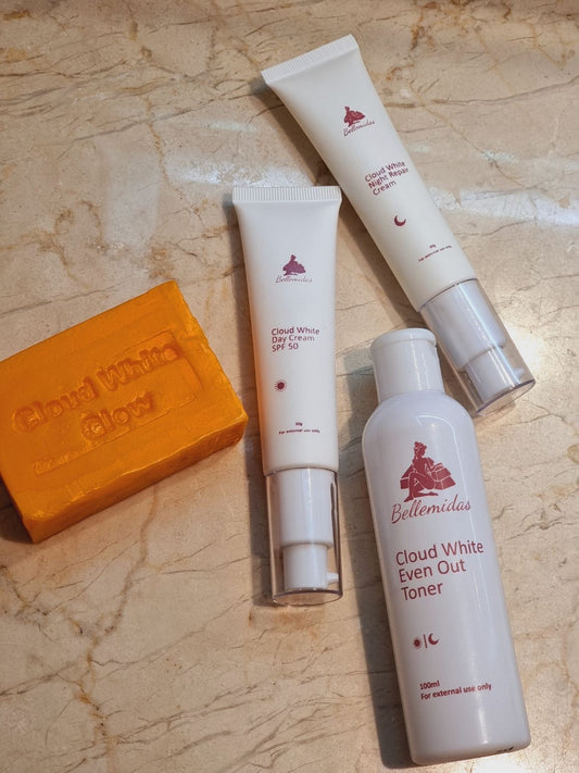 BELLEMIDAS CLOUD WHITE GLOW FACIAL SET - BRIGHTENING, ACNE PRONE SKIN AND ANTI-AGING
