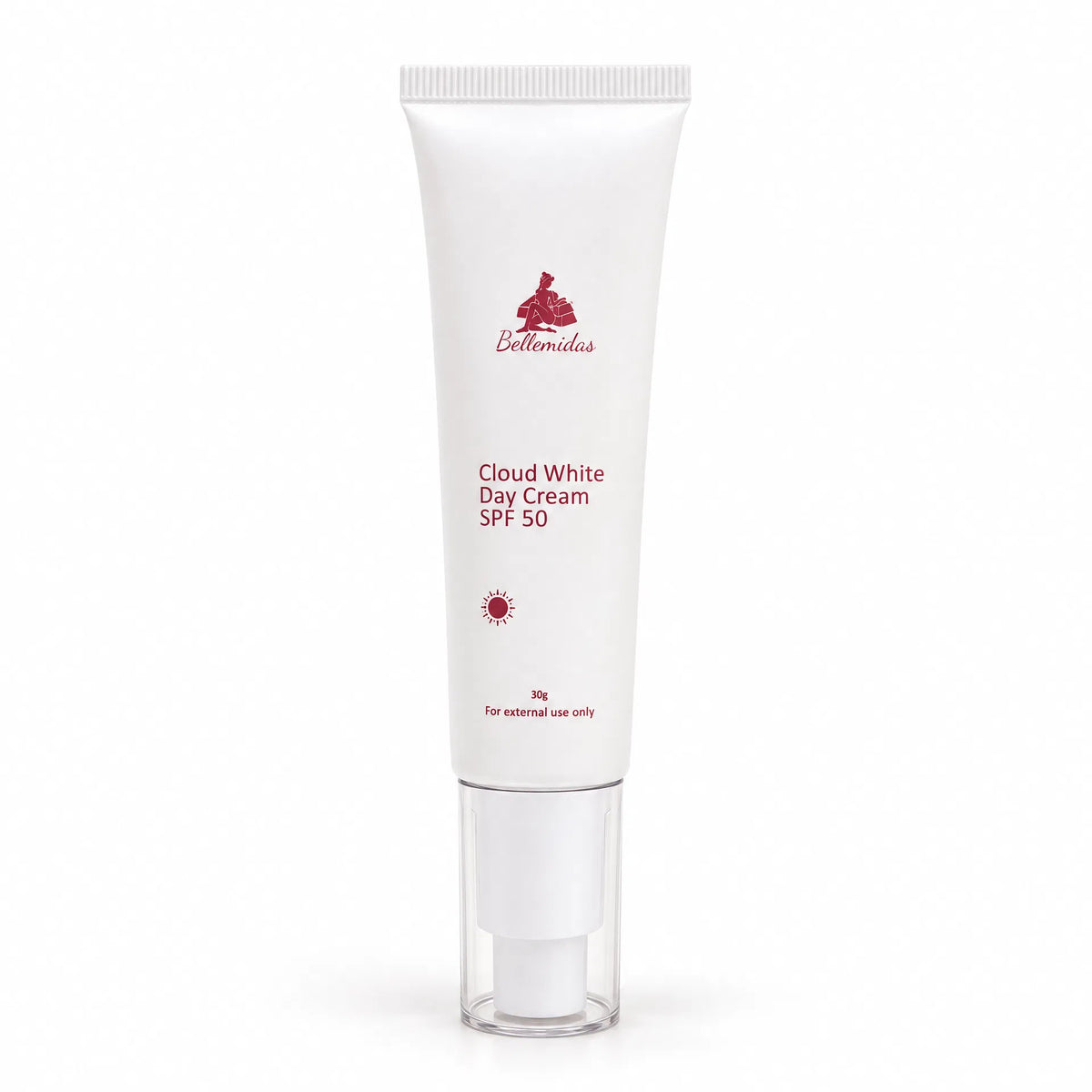 Bellemidas Cloud White Day Cream SPF 50 30g white tube, front view